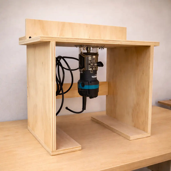 Banco casero router de palma en madera para carpintería