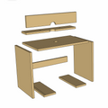 Banco casero fresadora madera planos vectoriales vista frontal