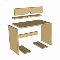 Banco casero fresadora madera planos vectoriales vista frontal