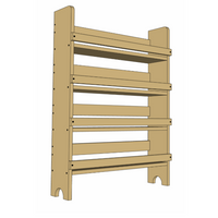 Porta libros infantil madera planos vectoriales vista frontal