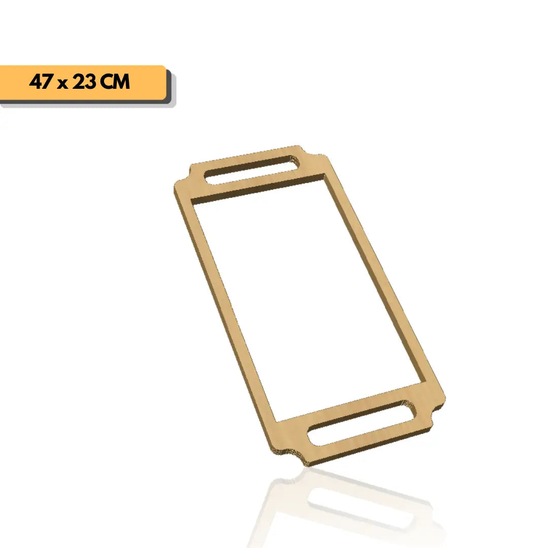 Plantilla bandeja de madera con asas 47x23 cm para router y CNC