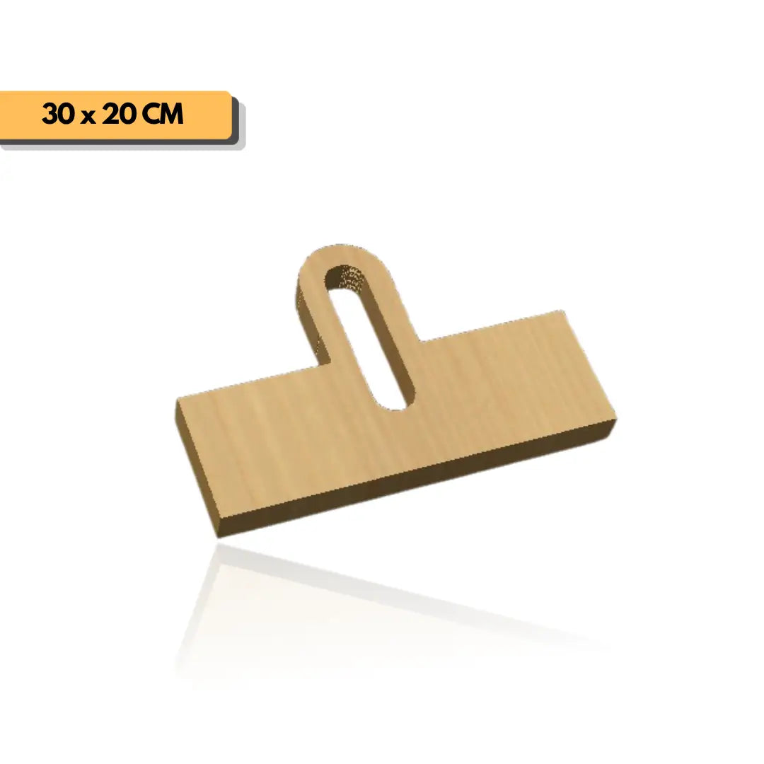 Plantilla mango rectangular tabla de picar 30x20 cm para router y CNC