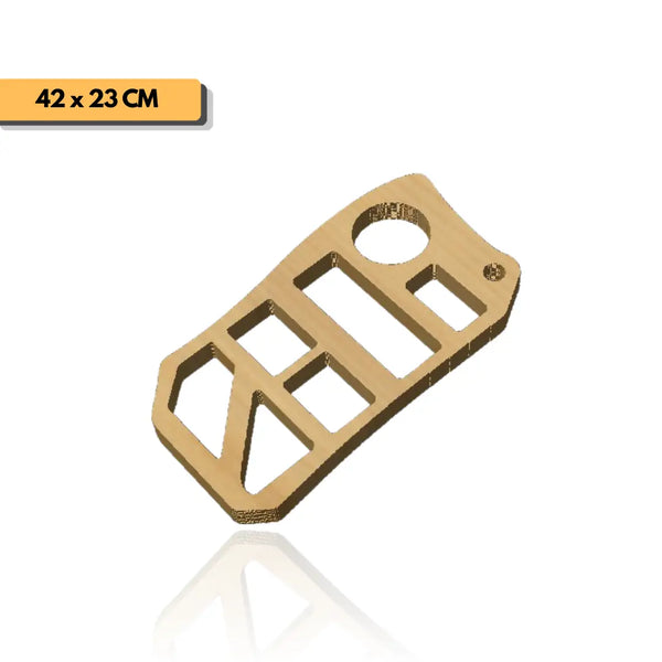 Plantilla rectangular mediana con divisiones 42x23 cm para router y CNC
