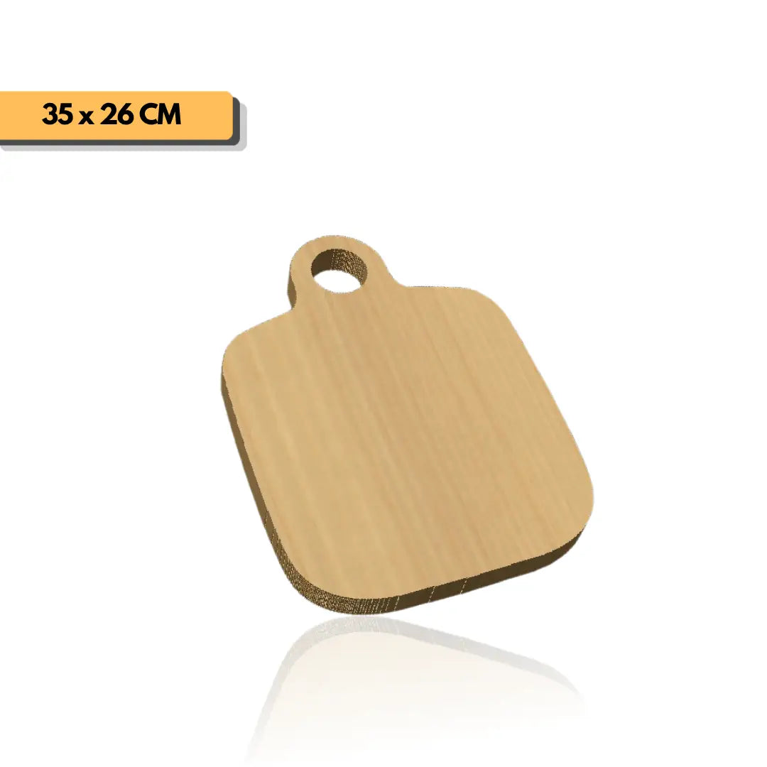 Plantilla rectangular con mango y orificio 35x26 cm para router y CNC