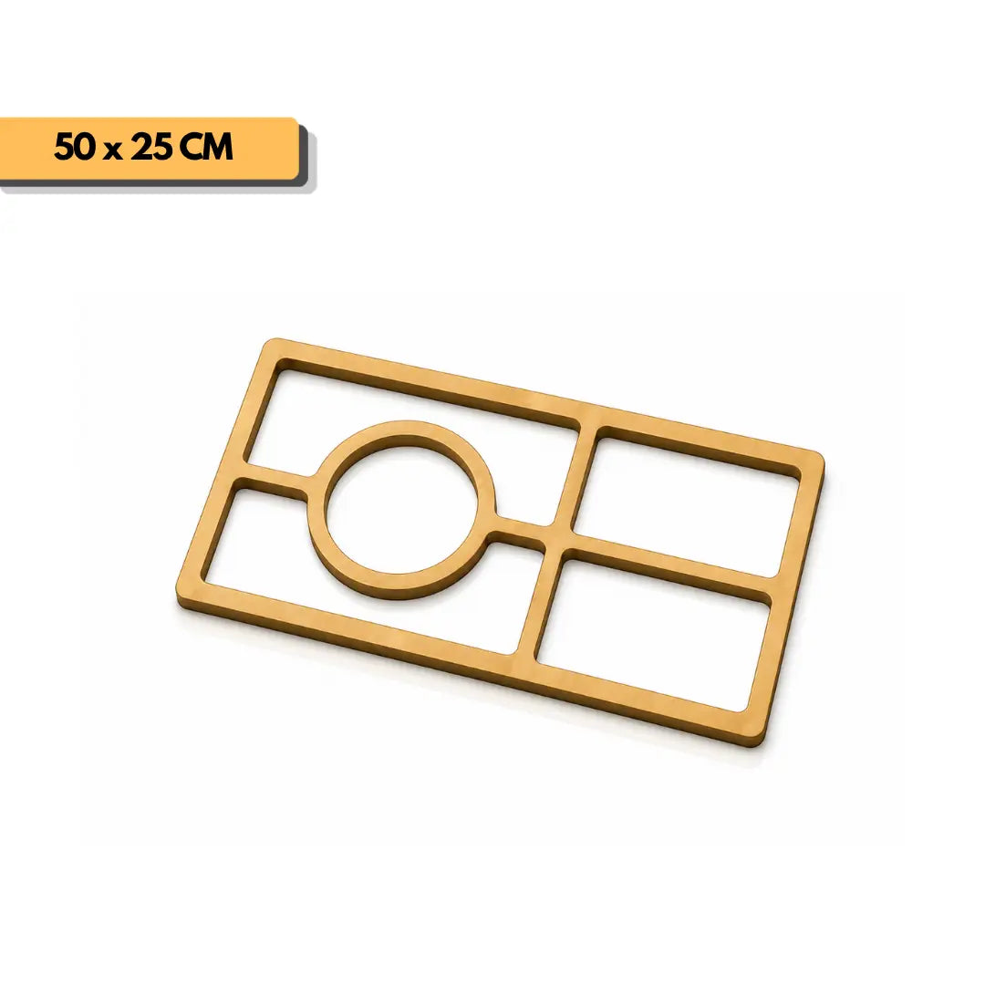 Plantilla bandeja modular picoteo 50x25 cm para router y CNC
