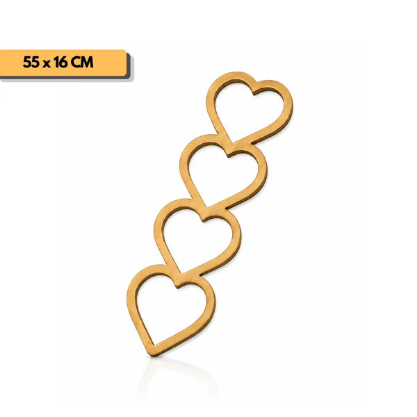 Plantilla corazones enlazados madera 55x16 cm para router y CNC