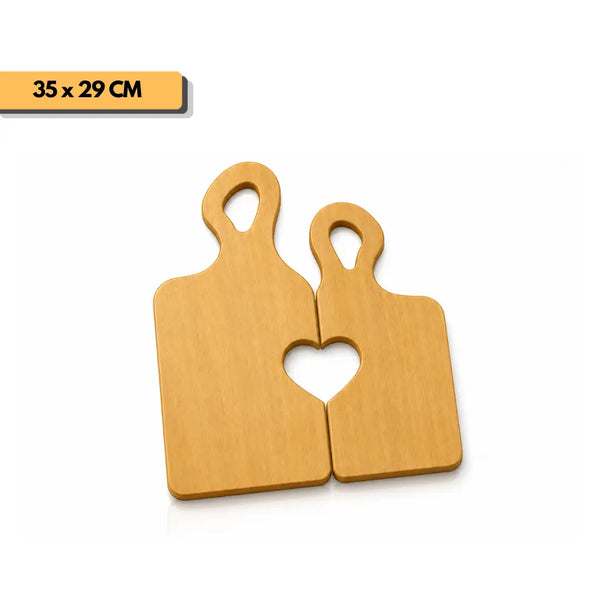Plantilla doble tabla corazón 35x29 cm para router y CNC