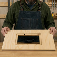 Plantilla acrílica mesa router portátil detalle uso
