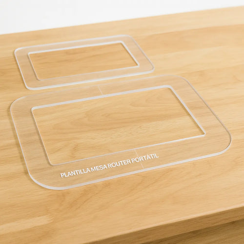 Matriz mesa router portátil vista frontal madera
