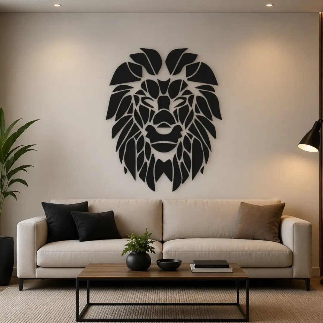 Leon Vector Panel Cuadro león diseño vectorial madera | Archivo CNC láser – tallertocomadera
