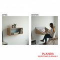 Planos vectoriales escritorio plegable madera descargable